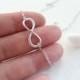 Tiny silver infinity necklace..simple handmade jewelry, everyday, bridal jewelry, wedding, bridesmaid gift