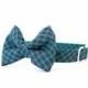 Bowtie Dog Collar - Navy & Kelly Mini Plaid