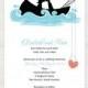 hooked on you invitation - printable file - fishing row boat DIY wedding invitation, bridal or couples shower