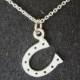 LUCKY Sterling Silver Horseshoe Pendant Necklace