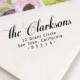 Return Address Stamp  - self inking or wood handle - script font - the Clarksons Design