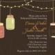 Fall Vintage Hanging Mason Jars - Custom Rehearsal Dinner, Wedding Shower, Engagement, Garden Party Invitation - Autumn, Brown, Orange, Pink