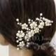 Wedding Hair Accessory,Ivory Pearls Floral Vine Silver Bridal hair Comb White Swarovski Pearls Rhinestone Brides Bridesmaid haarkamm H018-