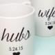Personalized Custom Wedding Gift - Bridal Shower Gift - Hubs and Wifey Coffee Mug Set - Unique Bridal Shower Gift - Anniversary Gift - Mugs
