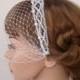 Bridal Birdcage Veil Pearl - Ivory Birdcage Veil - Bandeau Veil - with Headband - Bird Cage Veil - Blusher Veil