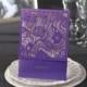 Purple Wedding Invitations, Laser Cut Invitations, Personalized customized Card - Pack of 50 - New