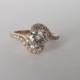 Vintage Inspired Engagement ring 14kt Rose Gold with diamonds