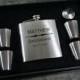 Groomsmen Gift Flask Set - Personalized 6oz Stainless Steel Flask w/Funnel & Shots - Perfect forThe Best Man, Groomsman, Ushers, Fathers