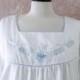 Vintage Barbizon Nightgown XL Embroidered Satin Night Shirt Long Sleeve White Nightie Extra Large Unworn New