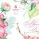 Bloomy Day: 6 Watercolor Bouquets, hydrangea, peonies, wedding invitation, floral frame, greeting card, diy clip art, flowers, mint and pink