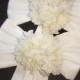 Pew Bows With Hydrangeas, Set of 2, Chair Bows with Hydrangeas, Pew Bows with Flowers, Wedding Bows
