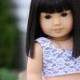 Navy Chambray with White Lace Overlay CROP TOP for 18 Inch Trendy American Girl Doll