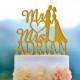 Wedding Cake Topper Monogram Mr and Mrs cake Topper Design Personalized with YOUR Last Name 047
