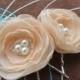 Peach wedding bridal flower hair accessory (set of 2), bridal hairpiece, bridal hair flower, wedding hair accessories, bridal head piece