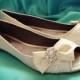 Chic Bows Bridal Open toe Ballet Flats Wedding Shoes - All Full Sizes - Pick your own shoe color