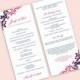 Wedding Program Template - DOWNLOAD Instantly - EDITABLE TEXT - Exquisite Vines (Navy & Hot Pink) Tea Length - Microsoft Word Format