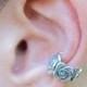 Silver Ear Cuff - Rose Ear Cuff - Rose Jewelry Rose Earring - Non-Pierced Earring - Flower Earring - Wedding Jewelry Valentines Day Gift