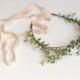 Pearl and twig crown, leaf crown, wedding headband, bridal head piece, branch crown, hair accessory