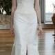 Gorgeous Garden Split Front Mermaid Wedding Dresses Satin 2015 Isabelle Armstrong Embroidery Cheap Chapel Train Bridal Gown New Designer Online with $129.95/Piece on Hjklp88's Store 