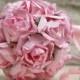 Beautiful Vintage Inspired Bridal Bouquet made from soft and gentle paper roses, Pale Blush Pink, Flower Girl Bouqut, Bridesmaid Bouquet - New