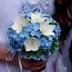 Make to order.  Wedding bouquet with white ornithogalum and forget-me-not, polymer clay. Made by order . - New