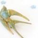 Verdigris Sparrow Hair Clip - Bird - Alligator Clip - Whimsy - Whimsical - Woodland - Bridal