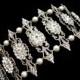 Vintage cuff bracelet, bridal bracelet, Victorian style bracelet, wedding jewelry, Swarovski crystals and pearls