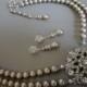 Bridal Pearl Necklace in Platinum Taupe Swarovski Pearls with Rhinestone focal and Earrings included Mother of the Bride wedding jewelry