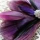 DANIELLE Grape Purple Peacock Feather Hair Clip, Fascinator