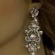 Bridal Earrings Crystal Swarovski Cubic Zirconia Wedding Jewelry Leaves Petals Drop Earrings Pear Drop Crystal