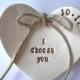I Choose You Heart  Shape Ring Dish With Date and Two Holes Made to Order