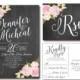 Rustic Wedding Invitation - Chalkboard Wedding - Fall Wedding - Floral Wedding - Printable Wedding Invitation - Rsvp Postcard - Wedding Rsvp