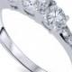 Diamond .75CT 3-Stone Engagement Ring 14K White Gold