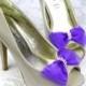 Purple Shoe Bows, Purple Bow Shoe Clips, Purple Wedding Accessories, Purple Bling Shoes Clip