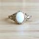 Vintage 10kt Yellow Gold Opal Filigree Ring - Size 7 Sizeable Alternative Non Traditional Engagement / Wedding Antique Jewelry