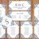 Wedding Seating Chart Template - Download Instantly - EDIT YOURSELF -Nadine (Navy)  - Microsoft Word Format