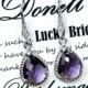 Bridal Drop Earrings Wedding Dangle Earrings Bridal Jewelry  purple amethyst Tear Drop Earrings Bridesmaid Gift ,peacock
