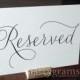 Reserved Sign Table Card - Wedding Reception Seating Signage - Reserved Table Number (Set of 2) Matching Numbers Available SS01