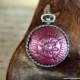 Ornate Maroon and Pink Steampunk Polymer Clay Victorian Pendant Edwardian Downton Abbey Gatsby Handmade Handcrafted Wedding