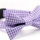 Bow Tie Dog Collar -  Wedding Dog Collar - Formal Bow Tie Collar - Purple Gingham