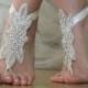 rhinestone barefoot bride ankle Beach Wedding 