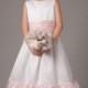 2014 A Line Bateau Ruched Pink and White Flower Girl Dresses