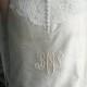Bridal Veil Personalized With Embroidered Monogrammed Fingertip Length With Organza Ribbon Edge