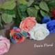 Natural Real Touch Artificial Roses Single Stems in Red/ White/ Rainbow/ Blue for Wedding Centerpieces, Bridal Bouquets