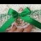 Irish Wedding Garter with Emerald Green and Shamrock