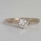 Antique Diamond Engagement Ring. Edwardian / Art Deco White Gold Filigree. Wheat Shoulders.