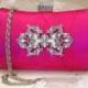 wedding clutch, formal clutch, Hot pink clutch, evening bag, bridesmaid clutch, bridesmaid bag, crystal clutch