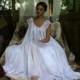 White Full Swing Nightgown Romantic Lingerie Bridal Wedding Lace Cap Sleeve Sleepwear