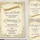 Rustic Wedding Invitation, Printable Wedding Stationery Set, Digital File - Spring Floral Wedding Invitation Suite