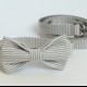 Khaki Seersucker Collar and Leash Set, Wedding Set